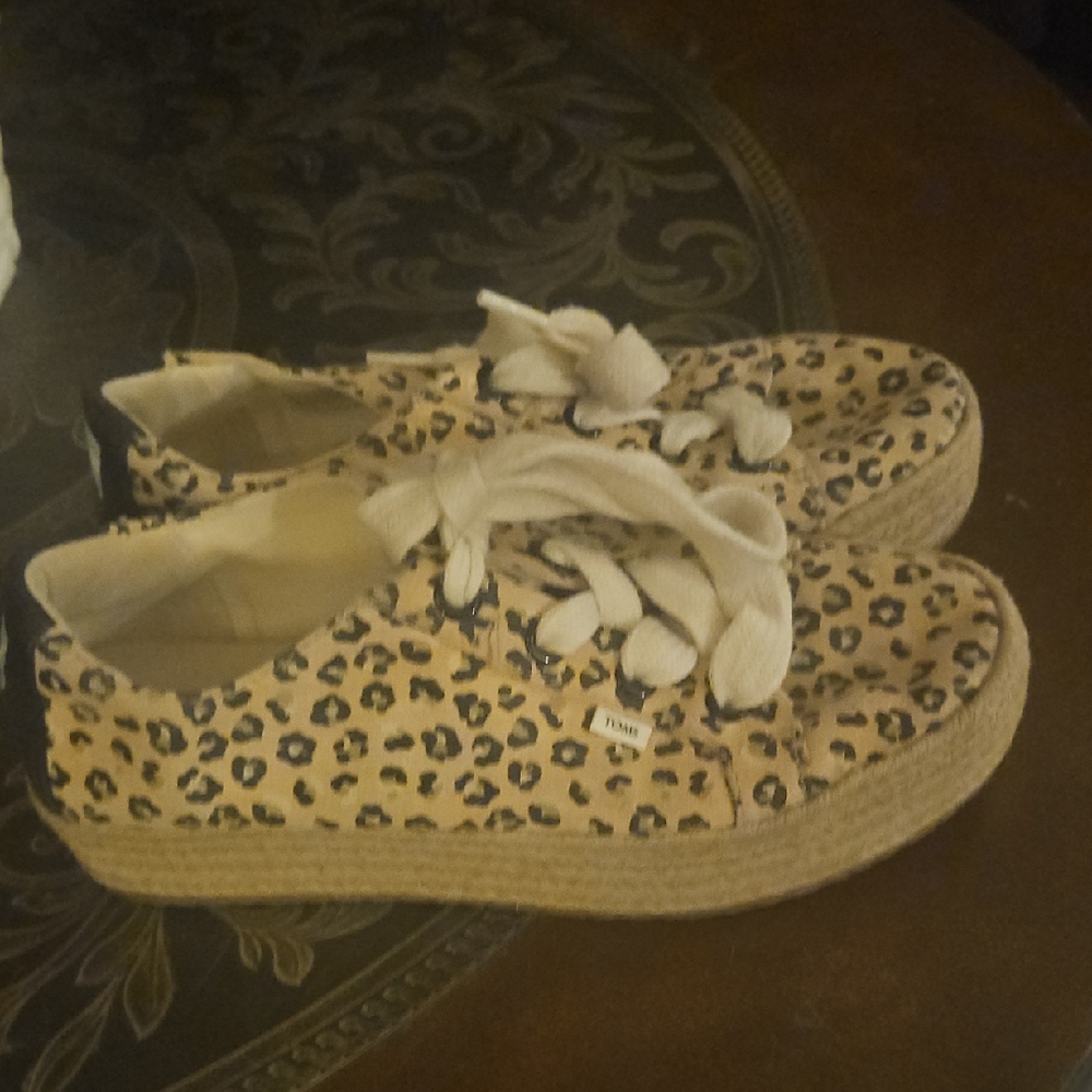 Toms Beige Leopard Espadrille Sneakers